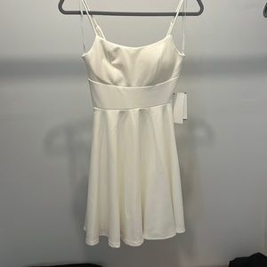 City Vibe Lace Back Scoop Neck Fit-And-Flare Dress